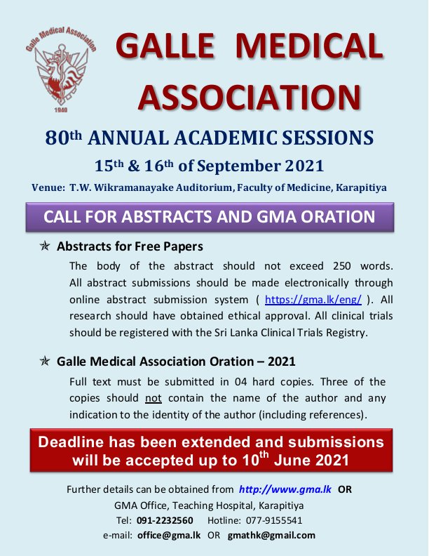 Call for Free Papers and Oration Extended 20210001 00