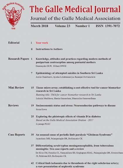 Galle Medical Journal - March 18