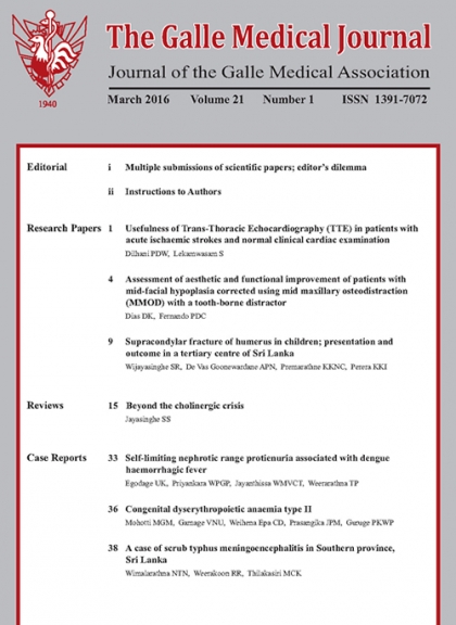 Galle Medical Journal - March 16